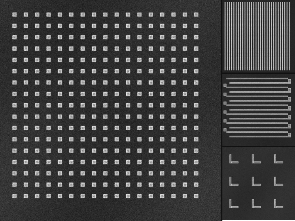 Electron micrographs of nanoscale structures